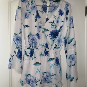 White Floral Romper